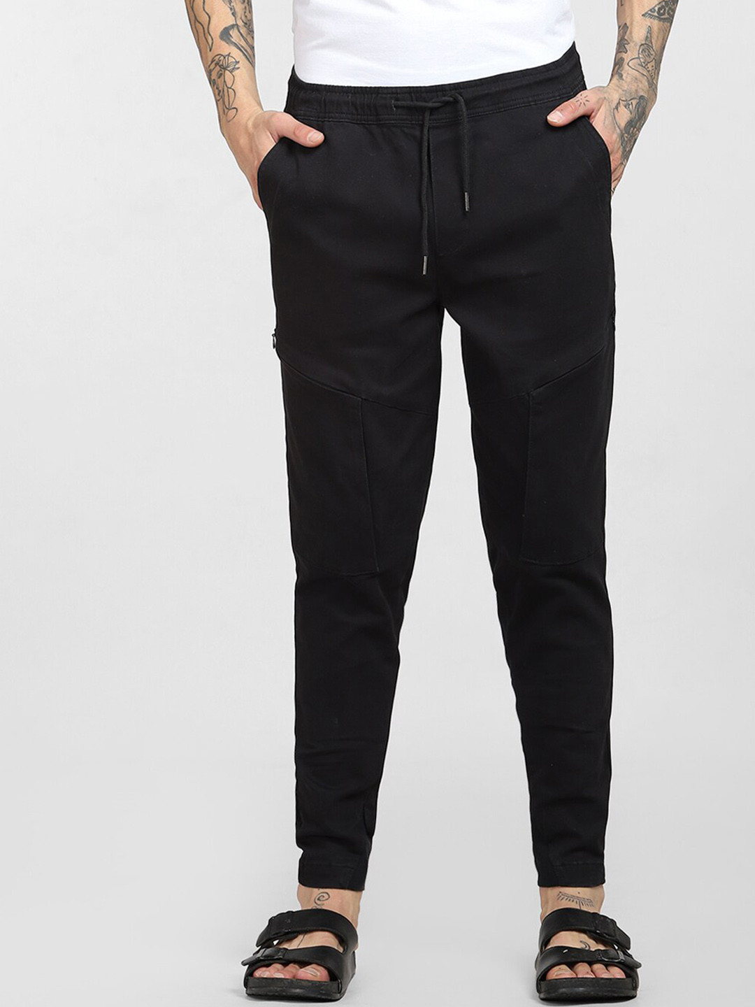 Jack & Jones Men Cotton Zip Detail Trousers