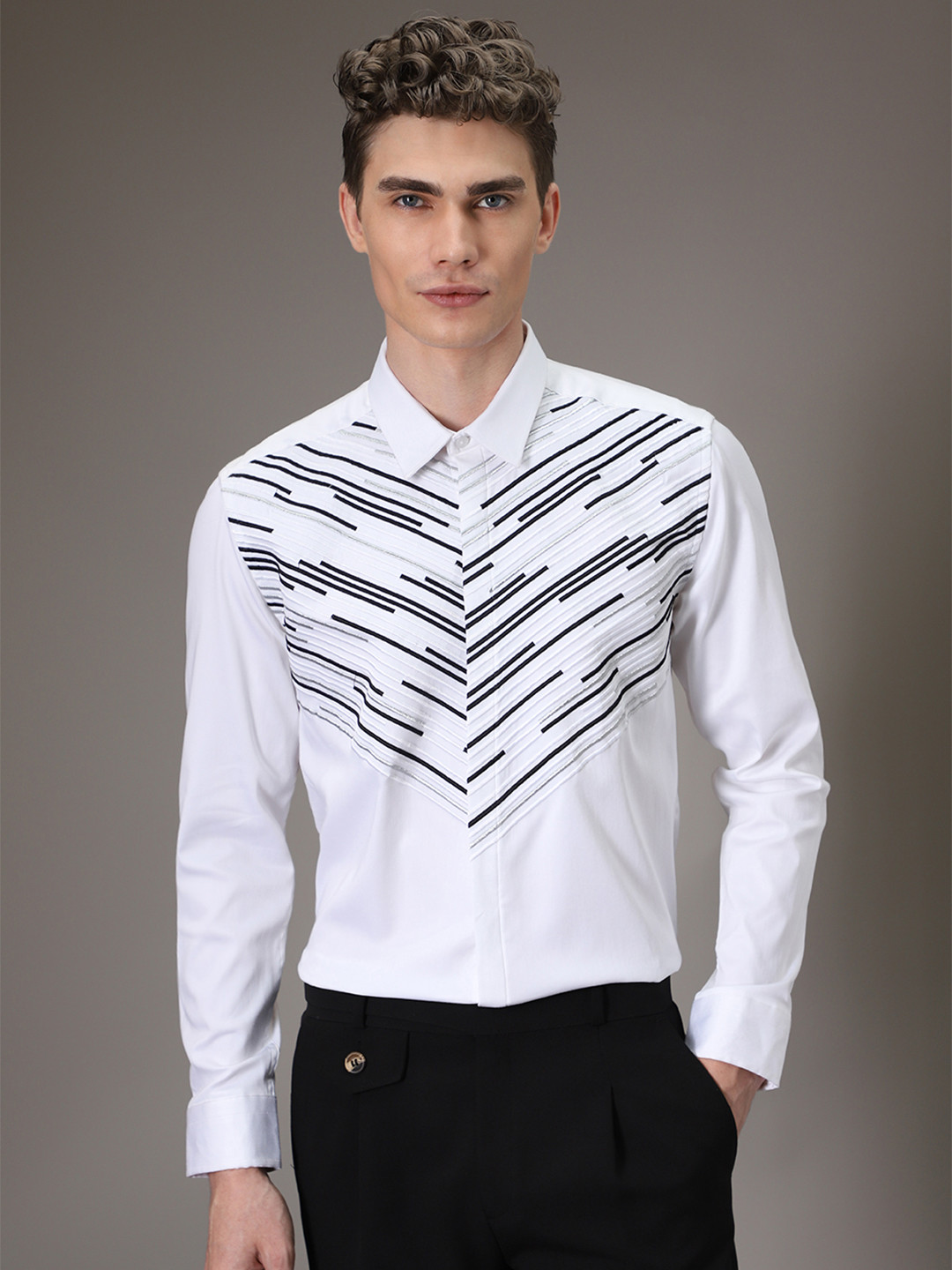 Banana Club Men Premium Slim Fit Opaque Printed Party Shirt