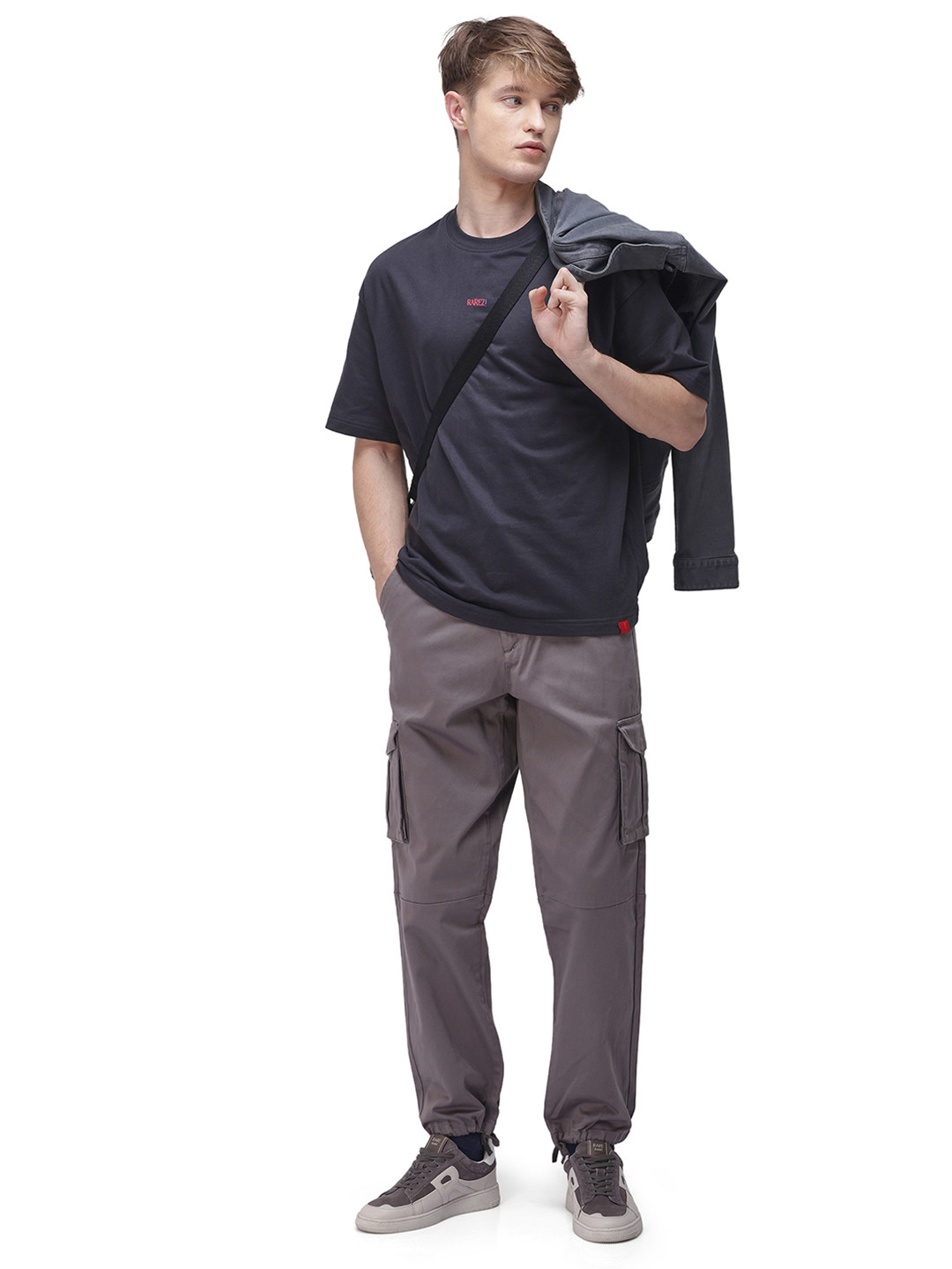 RARE RABBIT Men Grey Regular Fit Plain Trouser