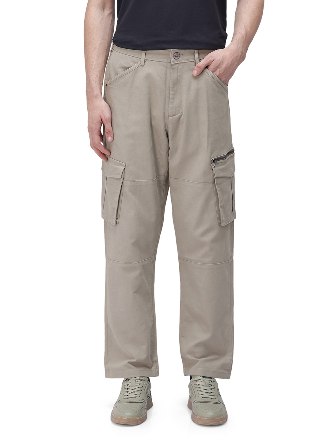 RARE RABBIT Men Olive Regular Fit Plain Trouser
