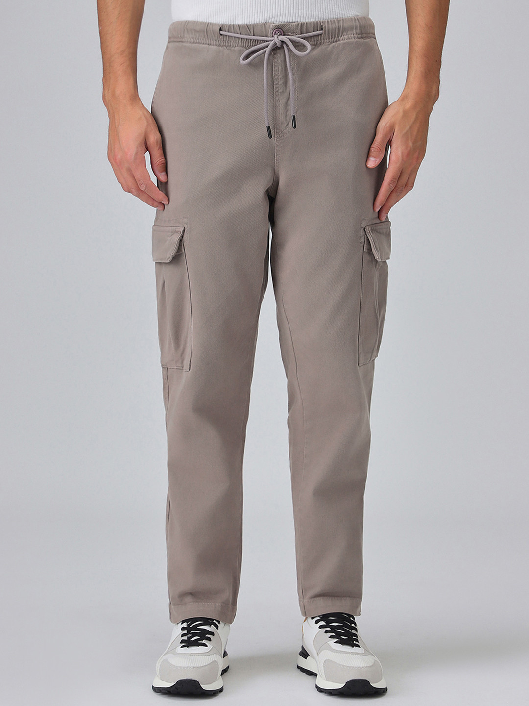 Banana Club Men Brown Relaxed Mid Rise Cargo Trousers