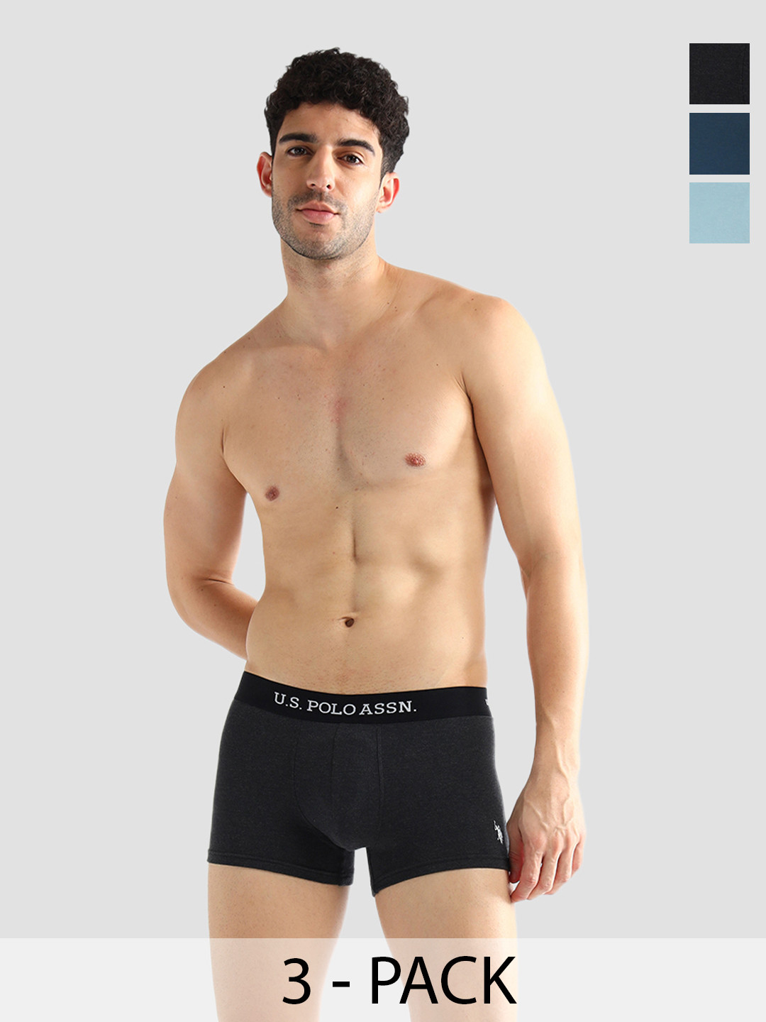 U.S. Polo Assn. Pack of 3 Mid-Rise Breathability Short Trunks - Image 1