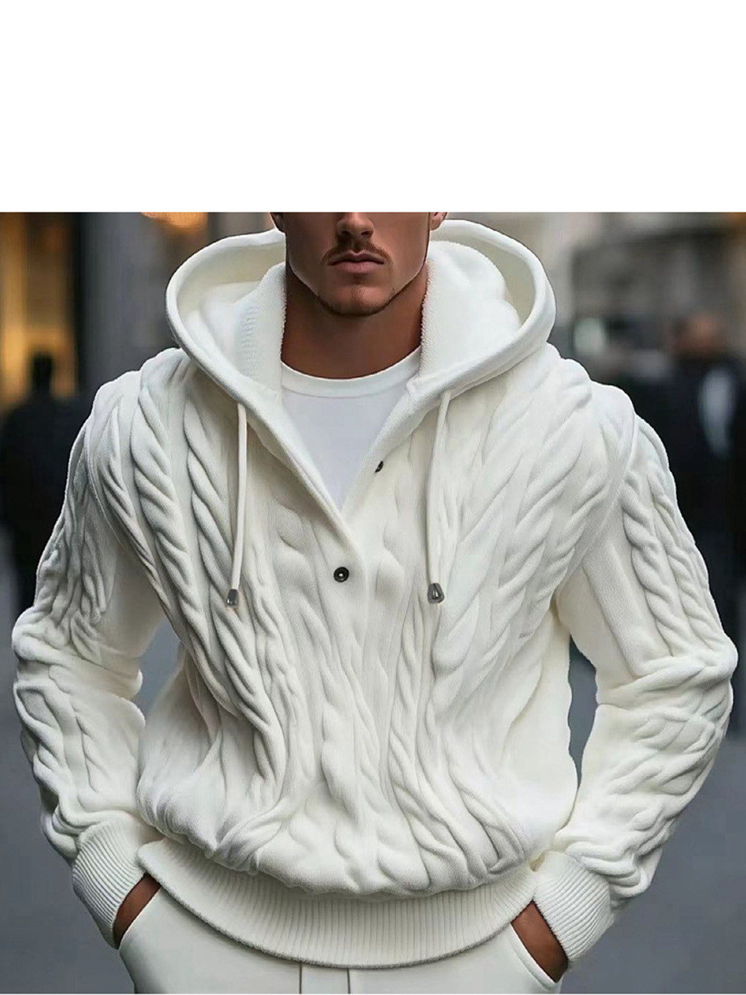 Mast & Harbour Men Cable Knit Pullover - Image 6