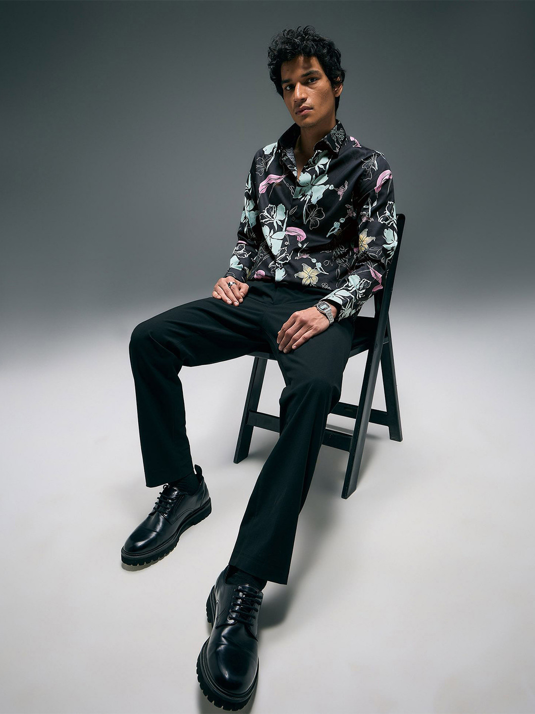 Flying Machine Men's Slim Fit Floral Printed Shirt - Image 1