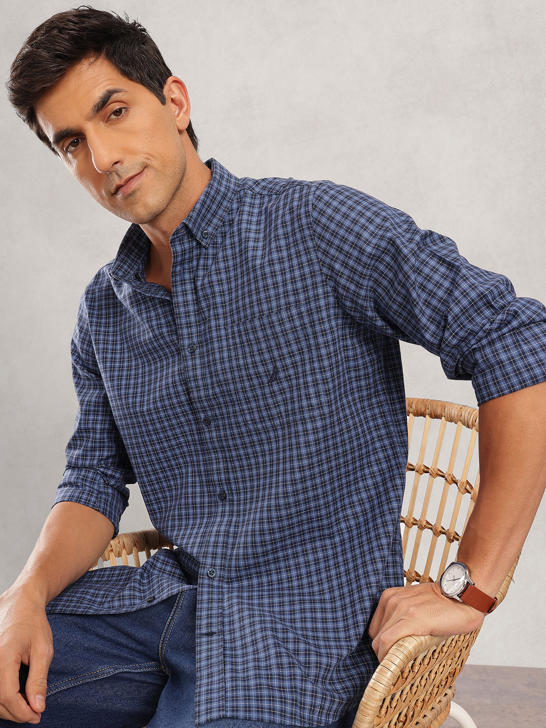Nautica Pure Cotton Classic Fit Checked Shirt