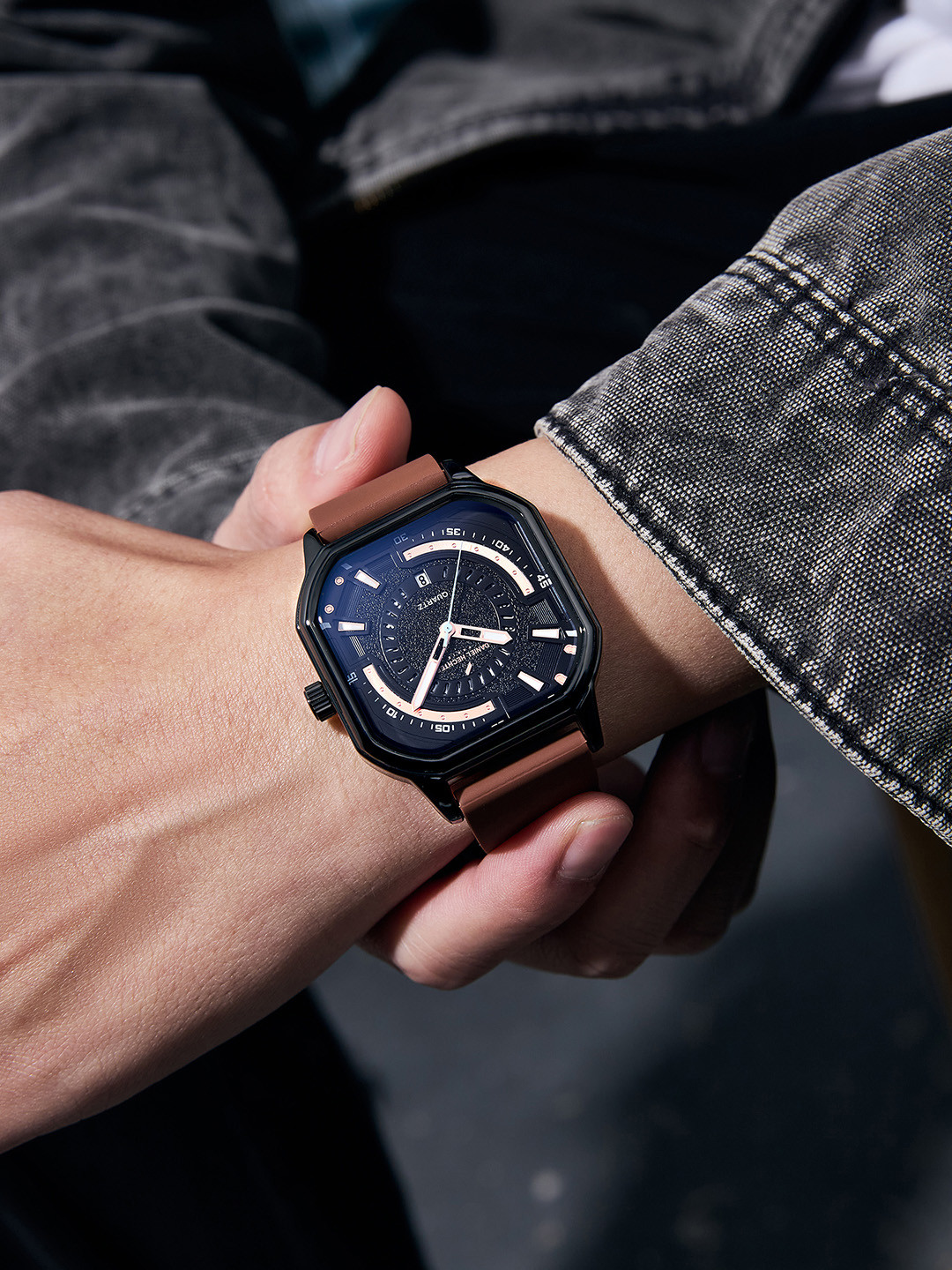 Daniel Hechter Paris Rivoli Collection Watch for Men with Octagon Dial and Silicon Band