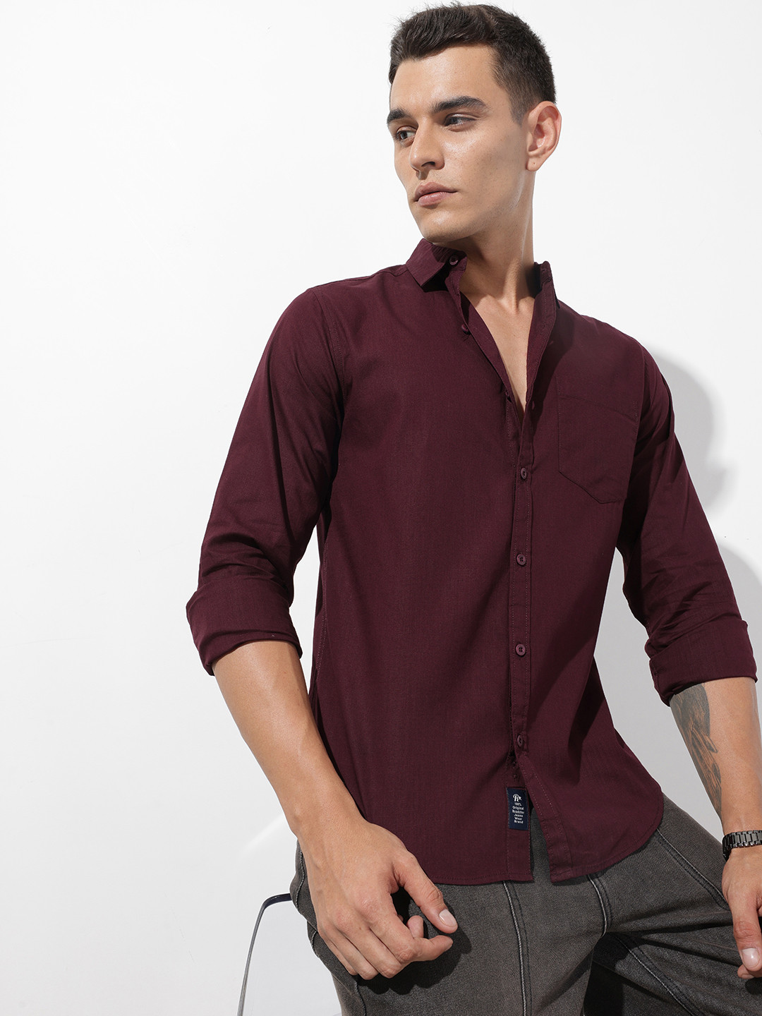 The Roadster Lifestyle Co. Men Premium Cotton Linen Casual Shirt