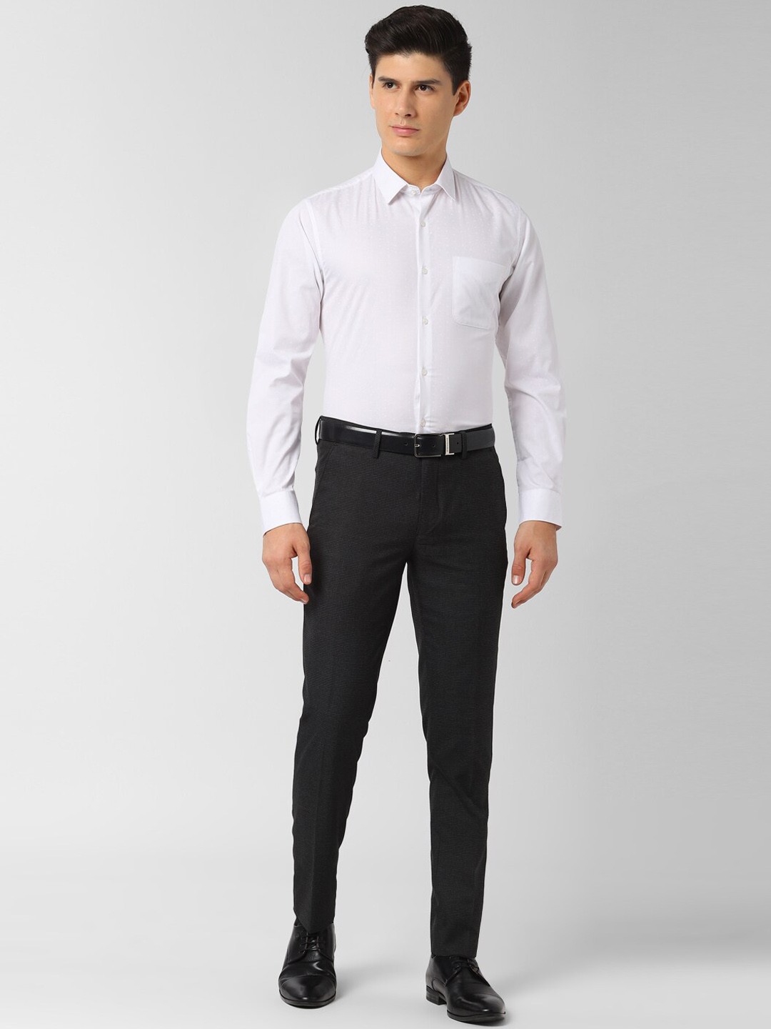 Peter England- Men’s White Slim-Fit Plain Formal Shirt
