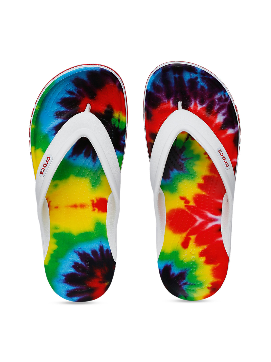 Crocs Unisex White & Pink Bayaband Thong Flip-Flops - Image 1