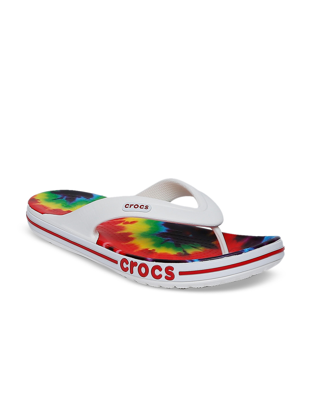 Crocs Unisex White & Pink Bayaband Thong Flip-Flops - Image 2