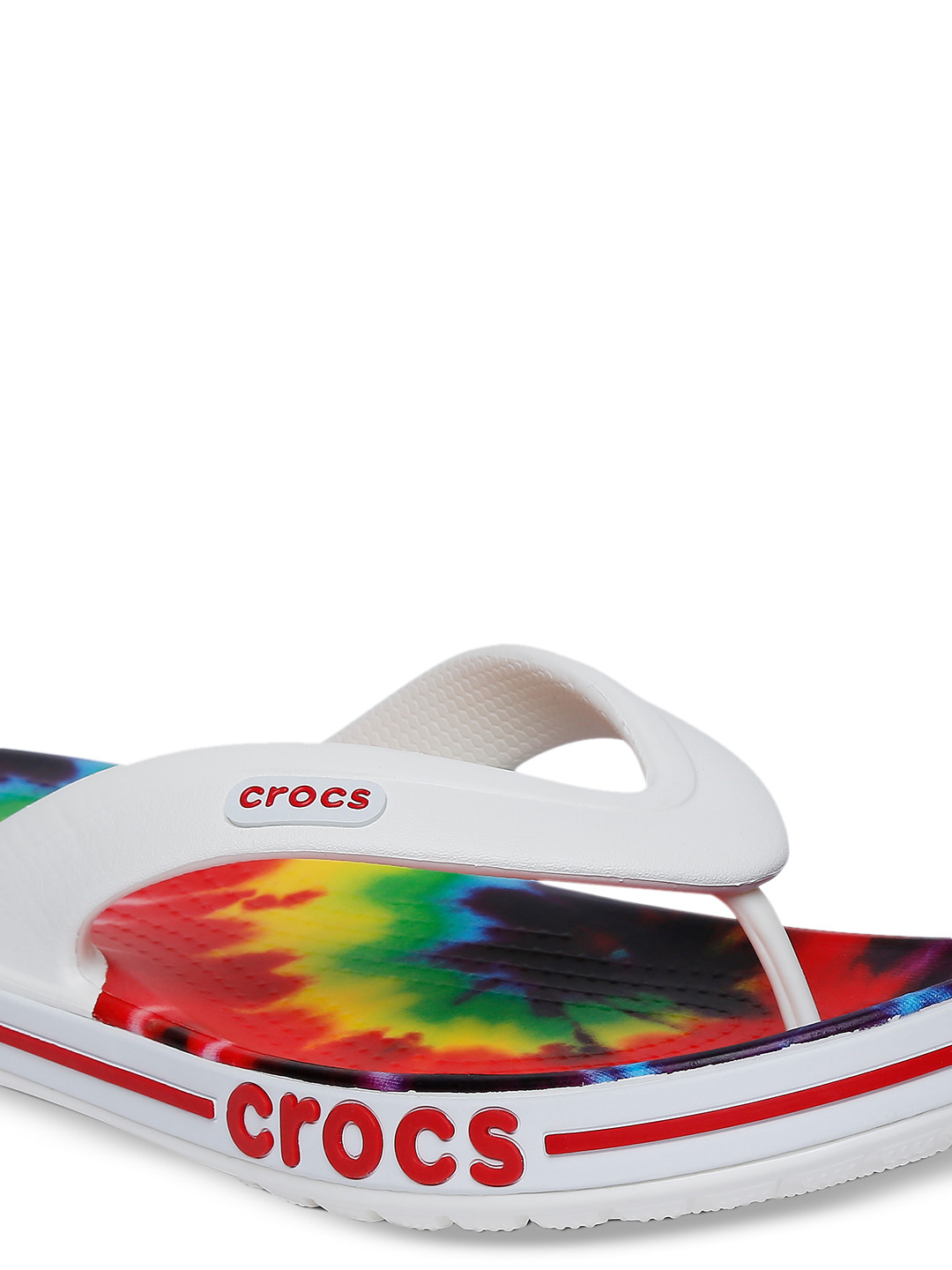 Crocs Unisex White & Pink Bayaband Thong Flip-Flops - Image 5