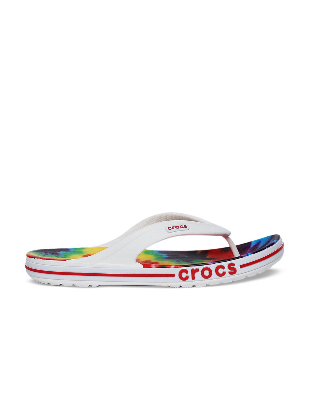 Crocs Unisex White & Pink Bayaband Thong Flip-Flops - Image 3