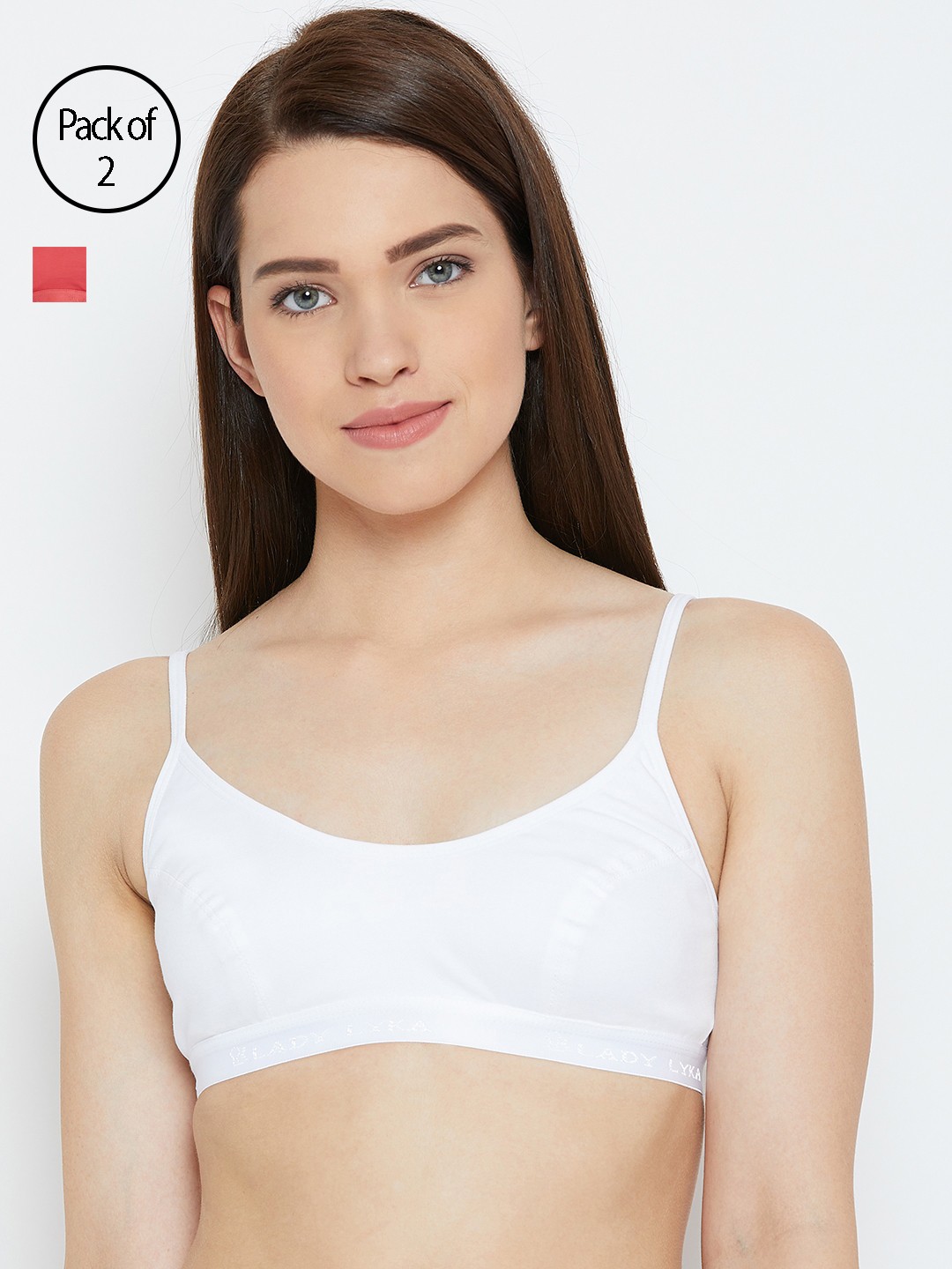 

Lady Lyka Women Red and White Pack of 2 Beginners Bras ATHLETE-RED-WHT-Multi