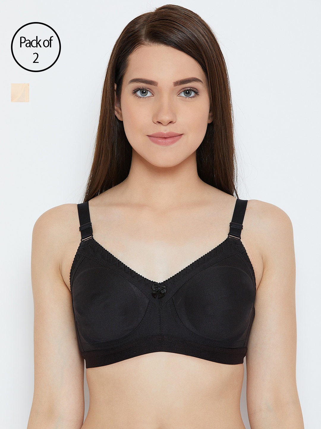 

Lady Lyka Women Black and Beige Pack of 2 Everyday Bras SONAL-BLK-SKN-Multi
