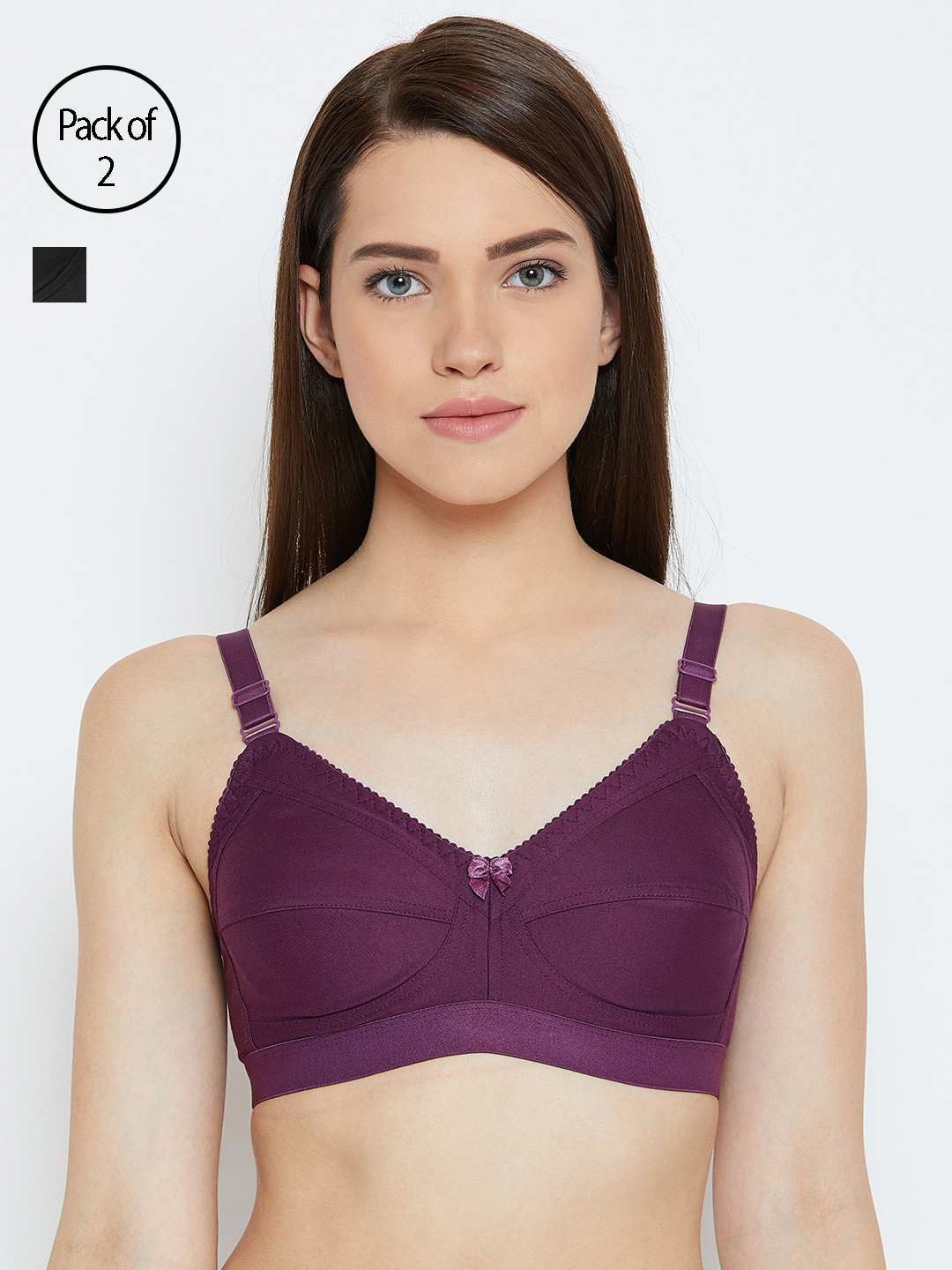 

Lady Lyka Women Black and Burgundy Pack of 2 Everyday Bras MONALISA-WHN-BLK-Multi