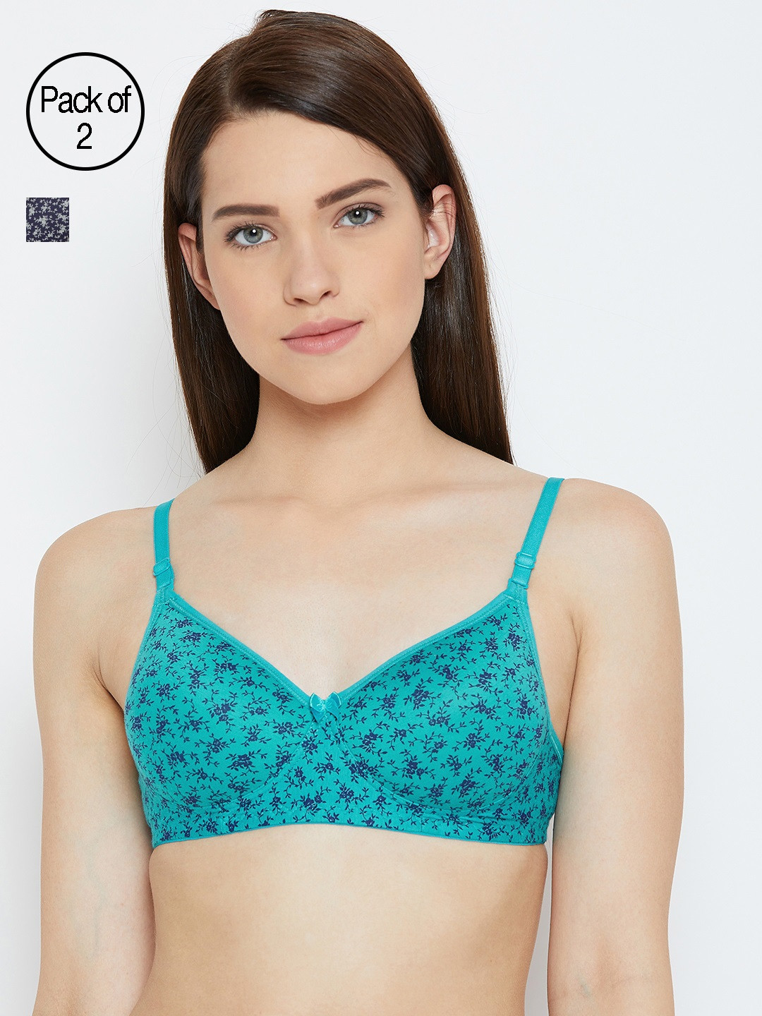 

Lady Lyka Women Turquoise Blue and Blue Pack of 2 T-shirt Bras HAPPY-MOODS-SKY-BLU-Multi