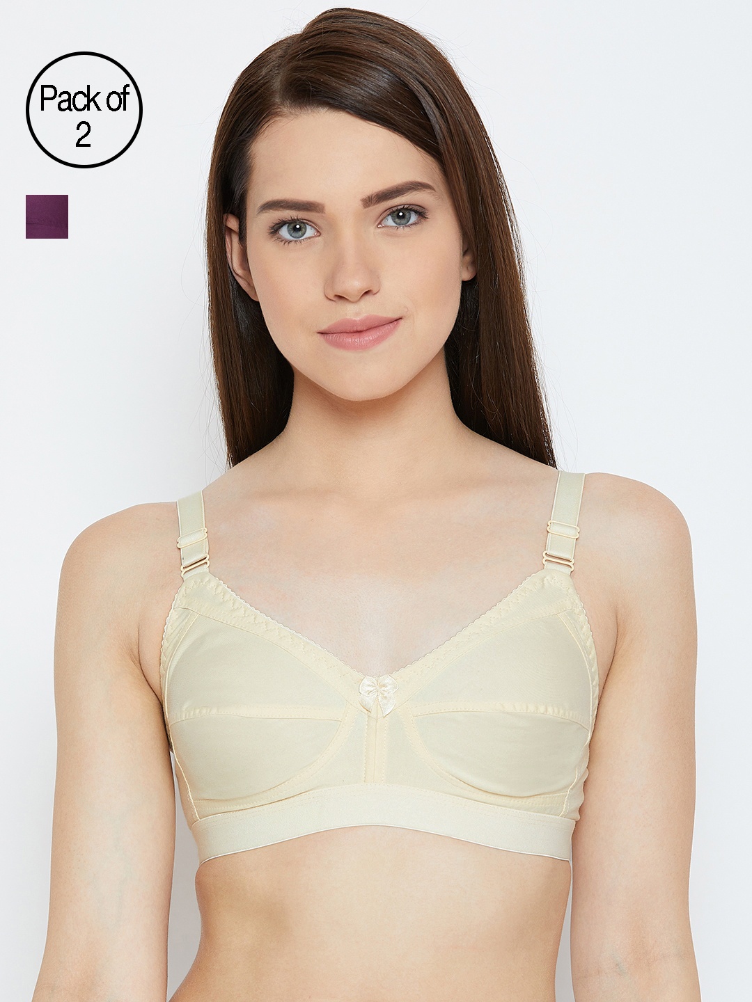 

Lady Lyka Women Beige and Burgundy Pack of 2 Everyday Bras MONALISA-SKN-WHN-Multi