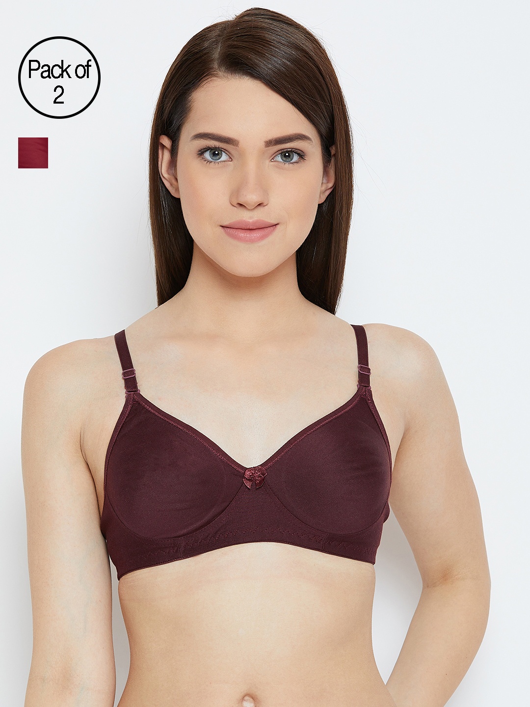 

Lady Lyka Women Burgundy and Maroon Pack of 2 Everyday Bras ENTIZER-11-WHN-MRN-Multi