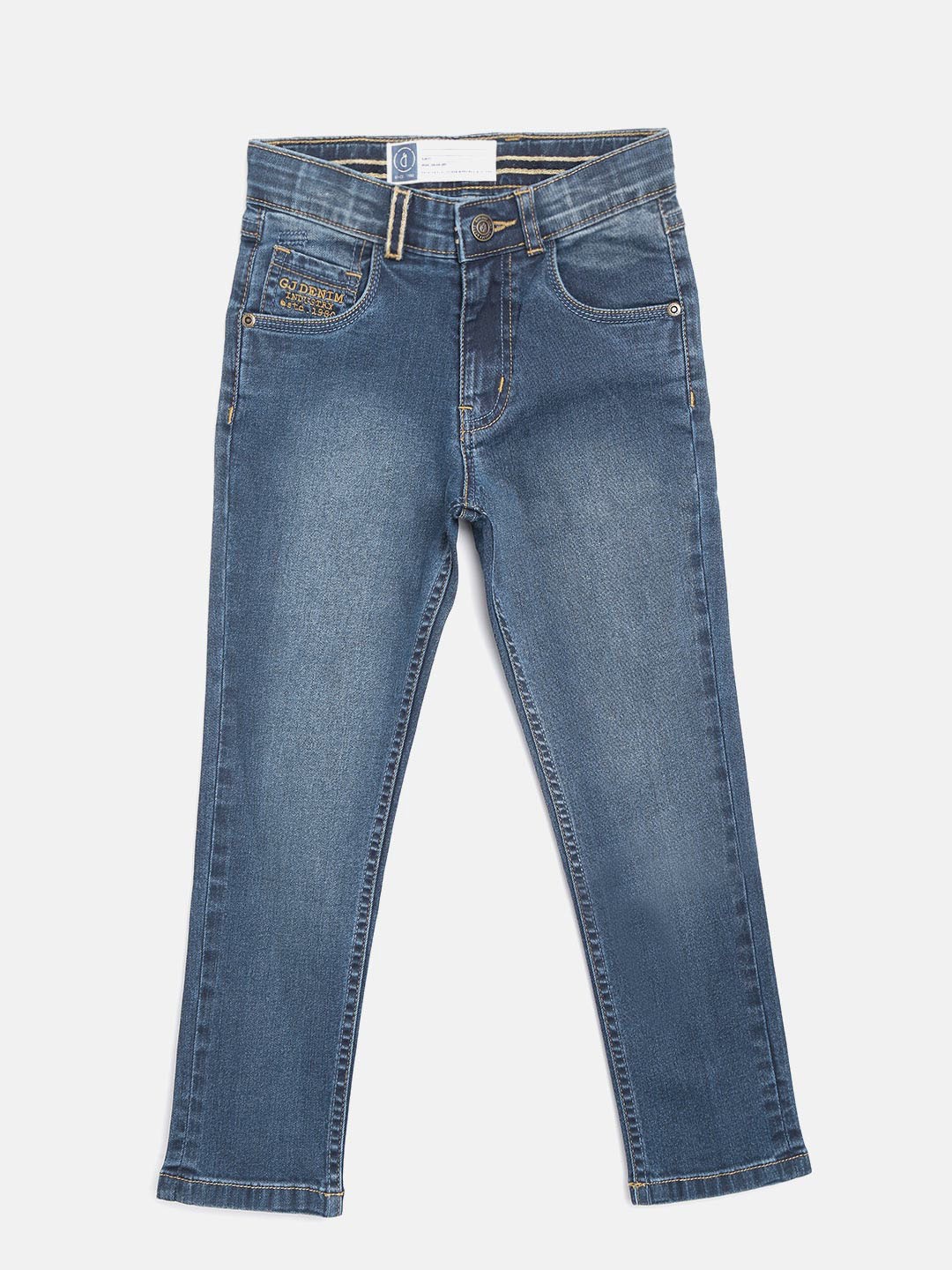 

Gini and Jony Boys Navy Blue Regular Fit Mid-Rise Clean Look Stretchable Jeans