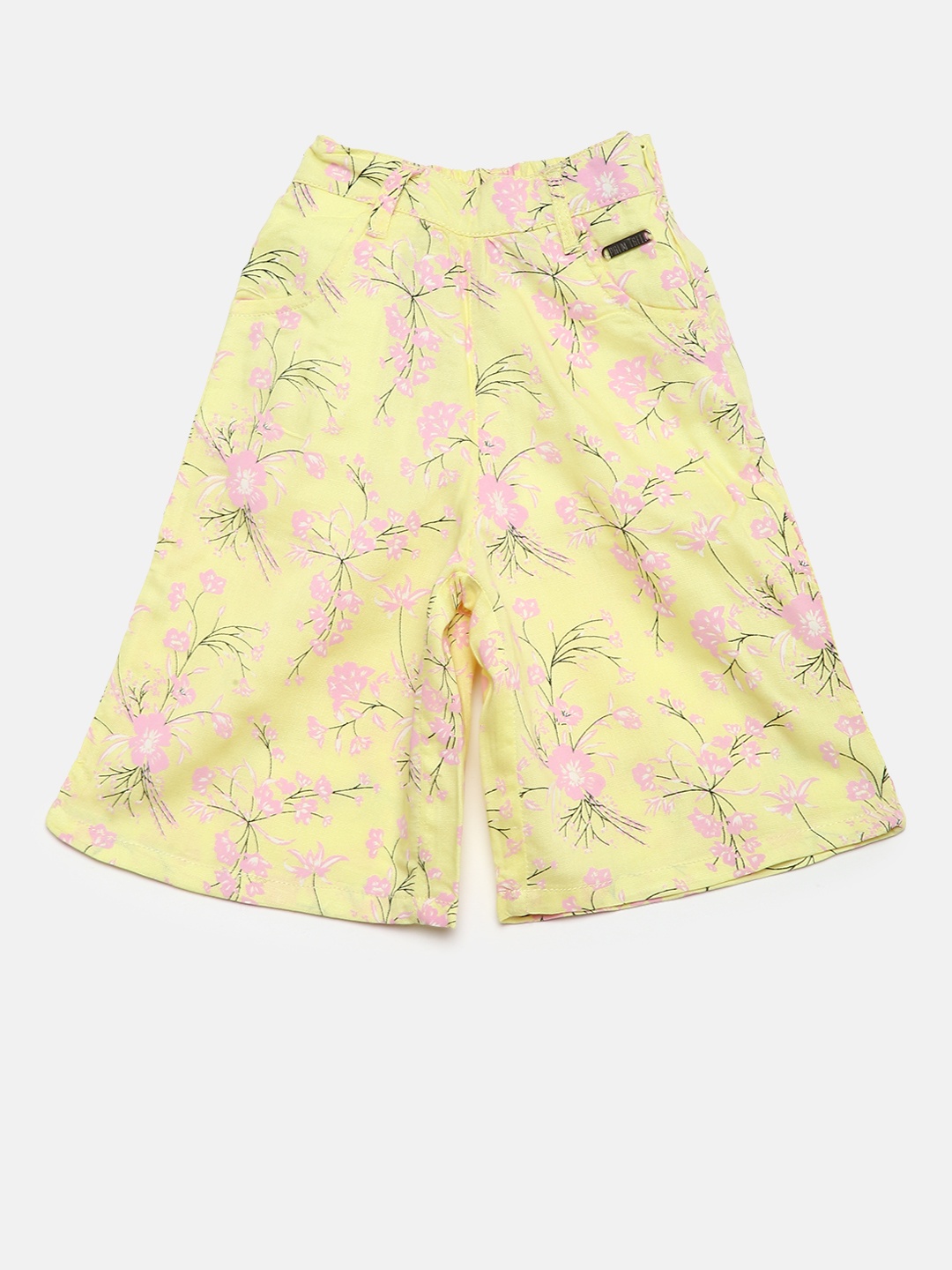 

Palm Tree Girls Yellow & Pink Regular Fit Printed Culottes