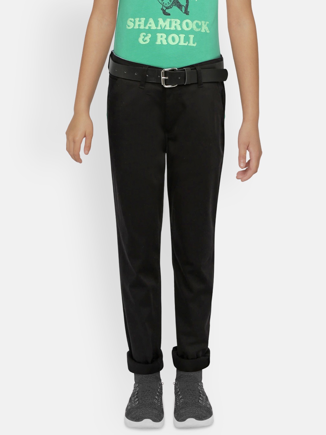 

Gini and Jony Boys Black Regular Fit Solid Formal Trousers