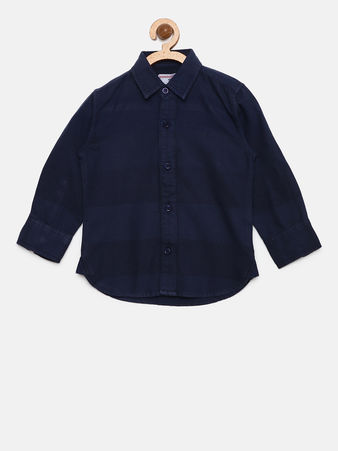 

Gini and Jony Boys Navy Blue Regular Fit Solid Casual Shirt