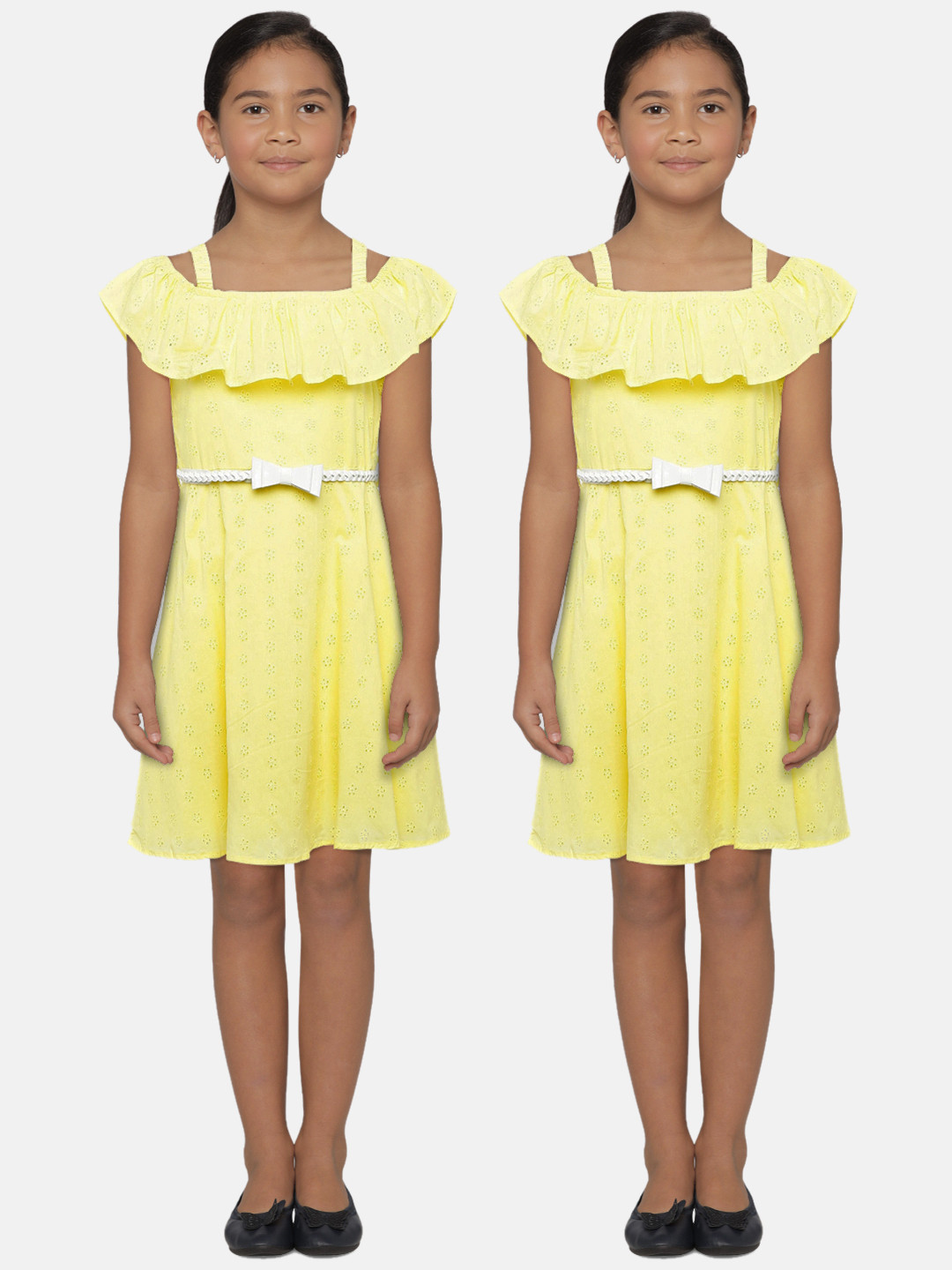 

Gini and Jony Girls Yellow Fit and Flare Dress