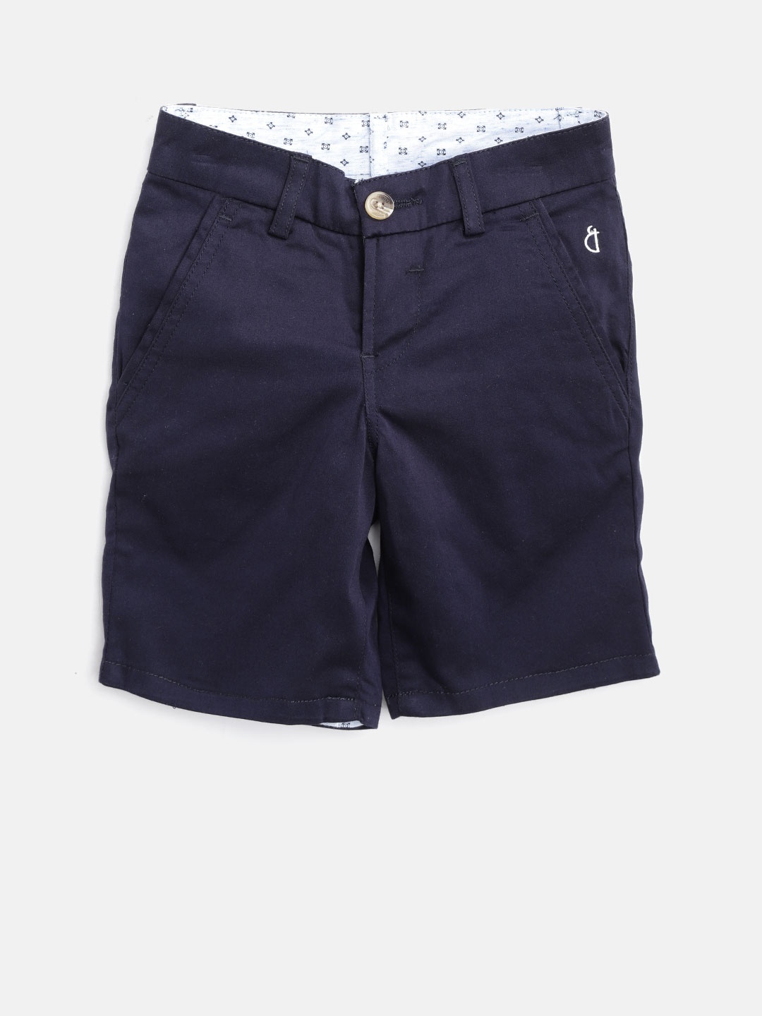 

Gini and Jony Boys Navy Solid Regular Fit Reversible Shorts, Navy blue