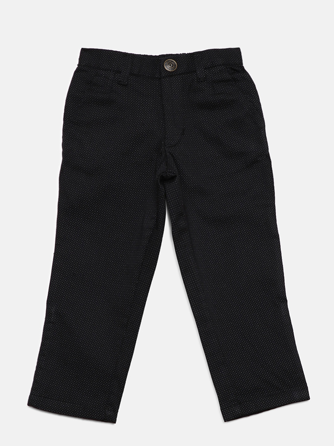 

Gini and Jony Boys Black & White Regular Fit Printed Trousers