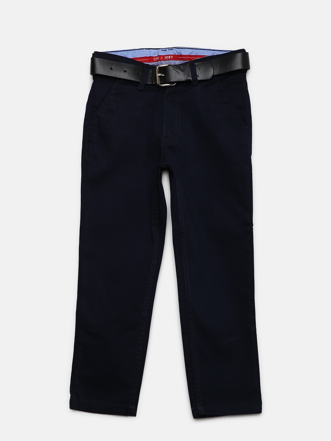 

Gini and Jony Boys Navy Blue Regular Fit Solid Chinos
