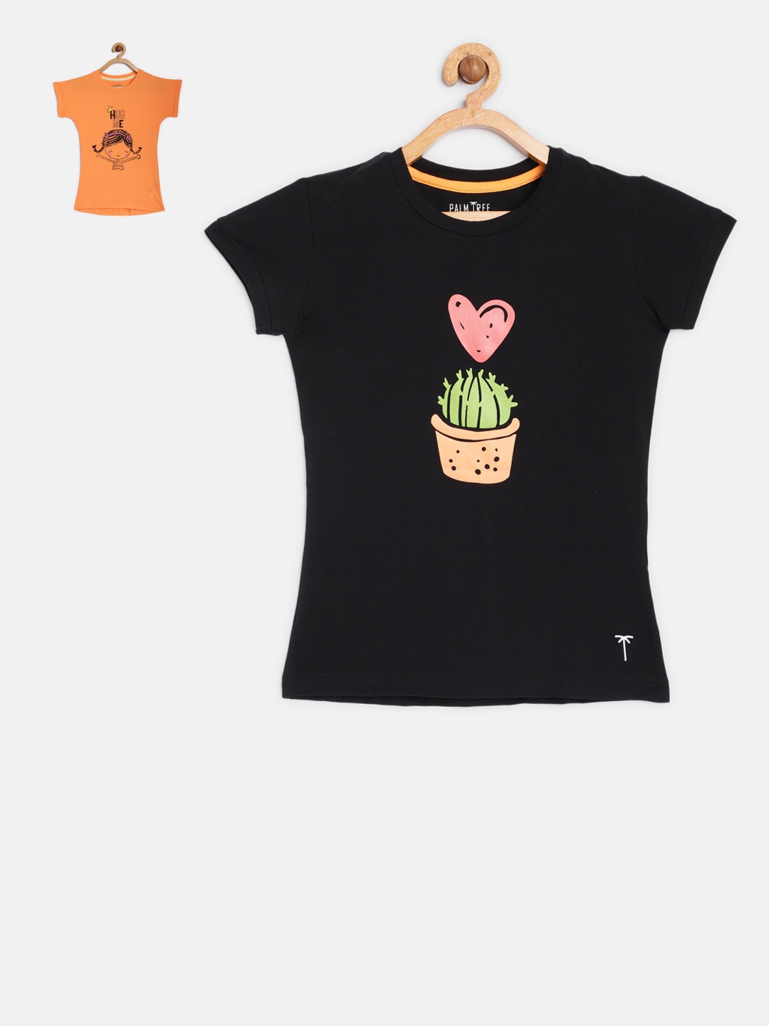 

Palm Tree Girls Pack of 2 Tshirts, Black