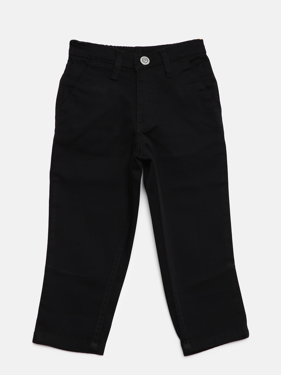 

Gini and Jony Boys Black Regular Fit Solid Chinos
