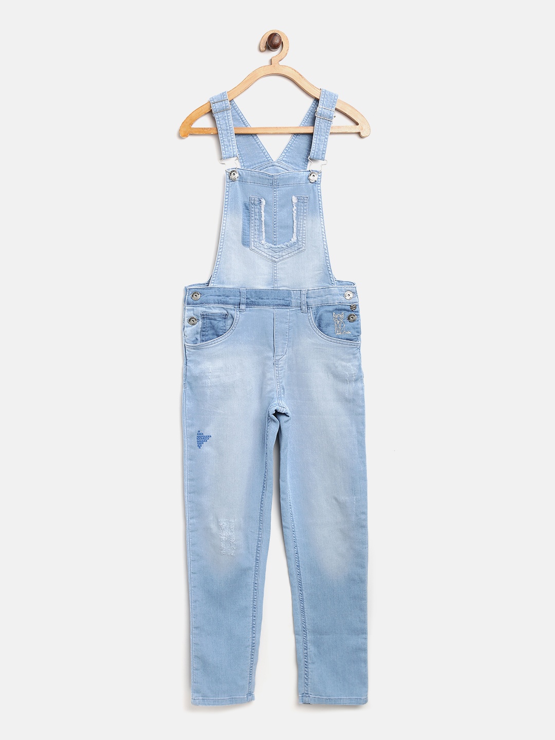 

Gini and Jony Girls Blue Washed Denim Dungarees