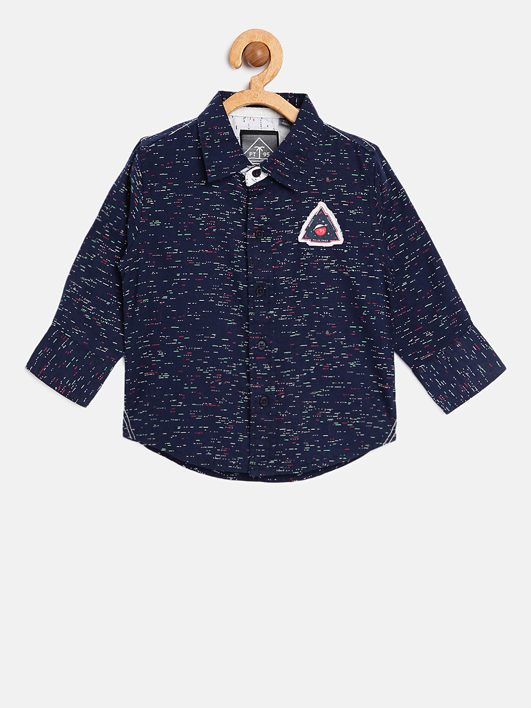 

Palm Tree Boys Navy Blue Regular Fit Printed Casual Shirt
