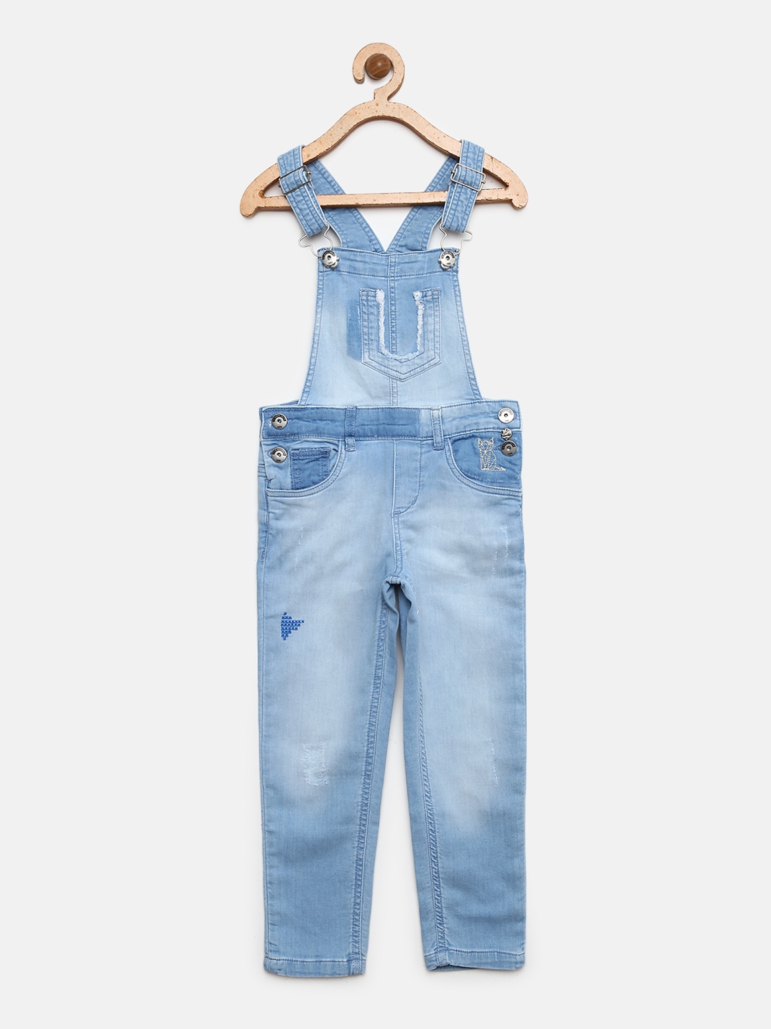 

Gini and Jony Girls Blue Washed Denim Dungarees