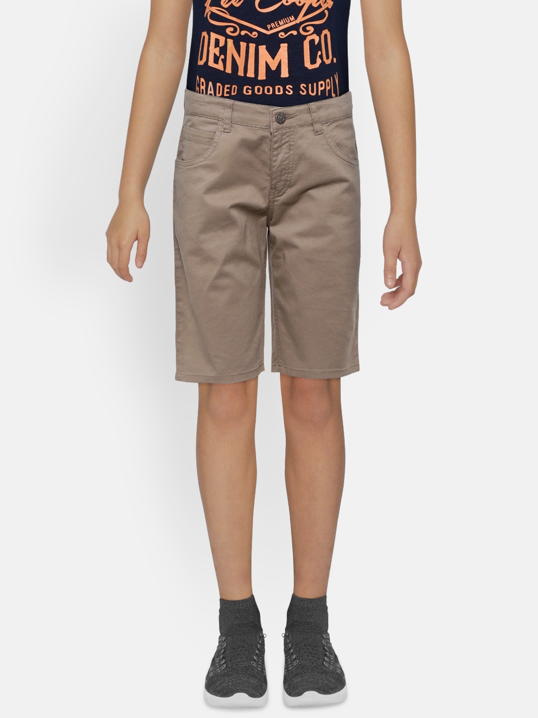 

Gini and Jony Boys Brown Solid Classic Regular Fit Shorts