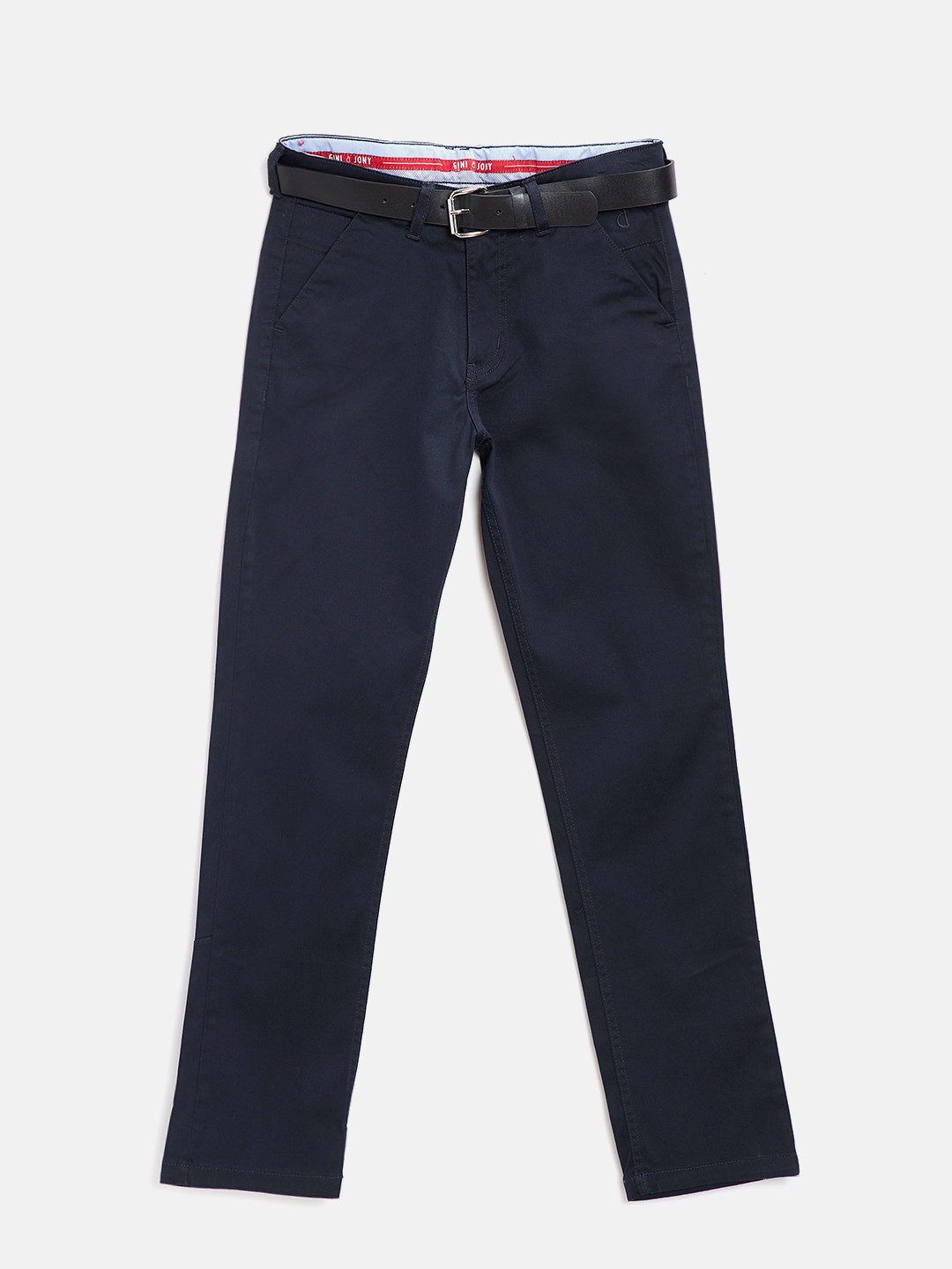 

Gini and Jony Boys Navy Blue Slim Fit Solid Regular Trousers