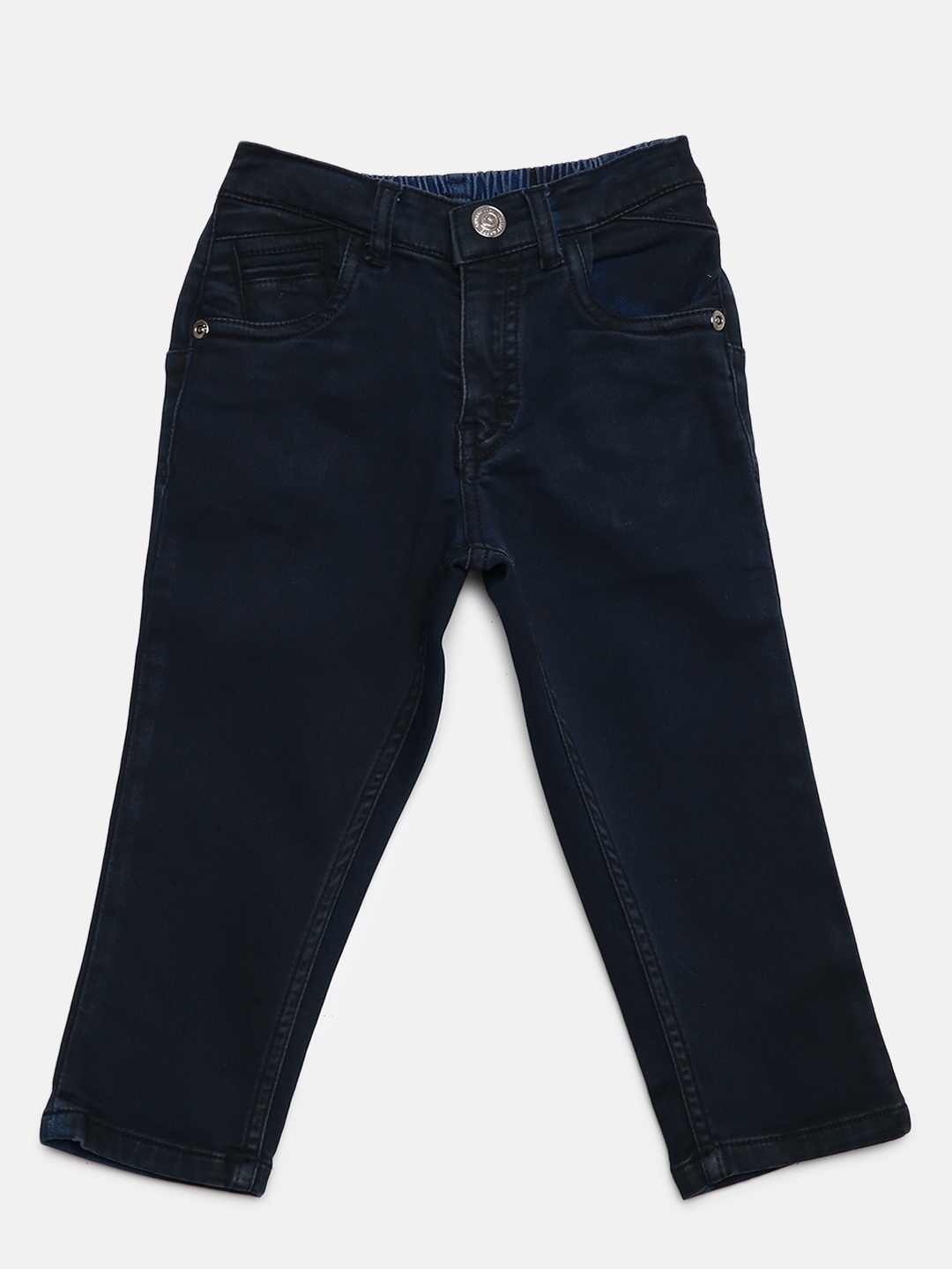 

Gini and Jony Boys Navy Blue Regular Fit Mid-Rise Clean Look Stretchable Jeans