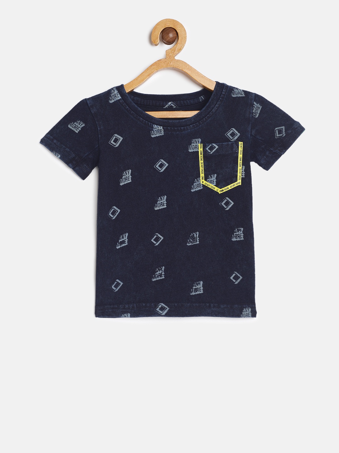 

Gini and Jony Boys Navy Blue Printed Round Neck T-shirt