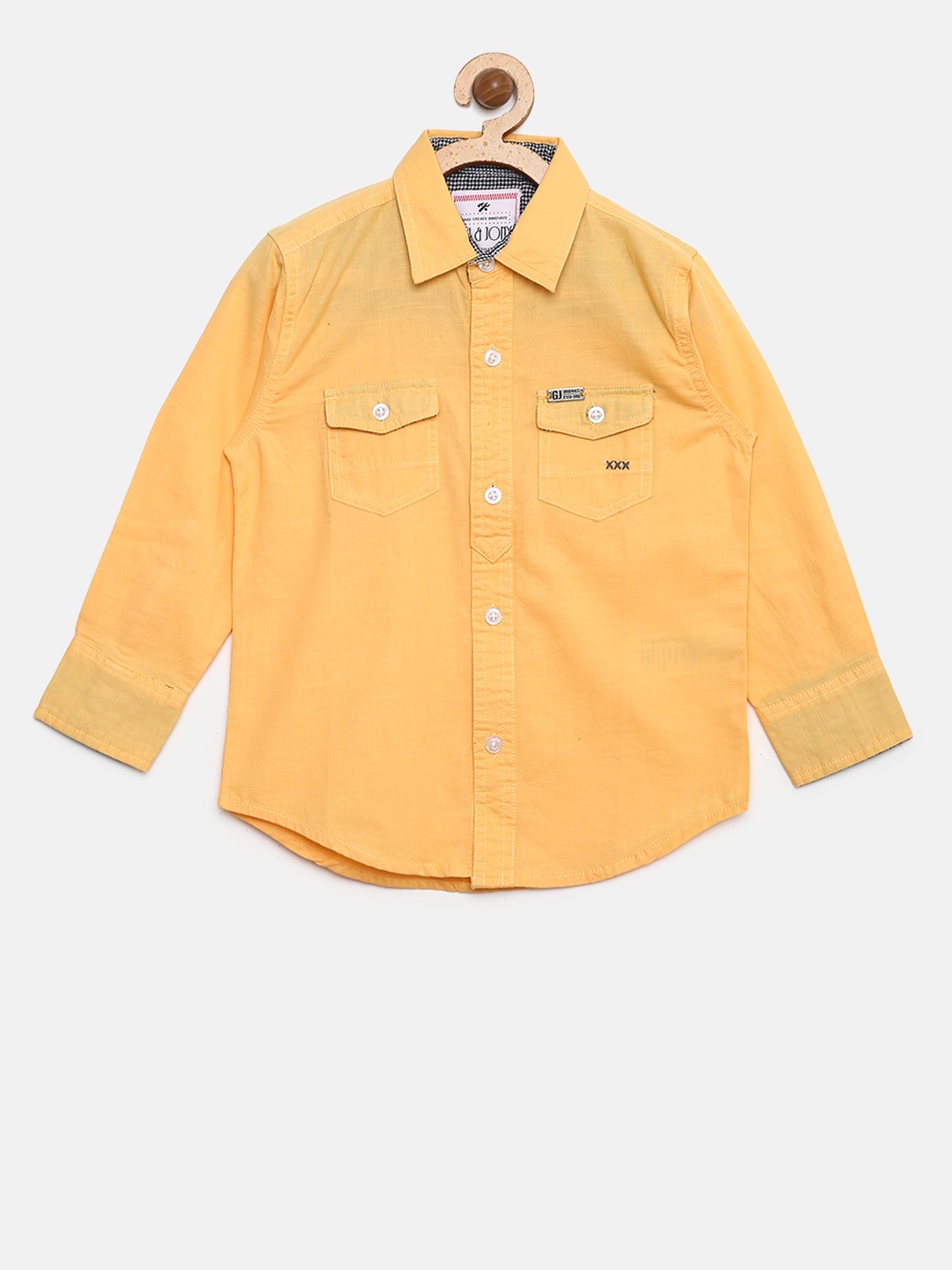 

Gini and Jony Boys Yellow Regular Fit Solid Casual Shirt