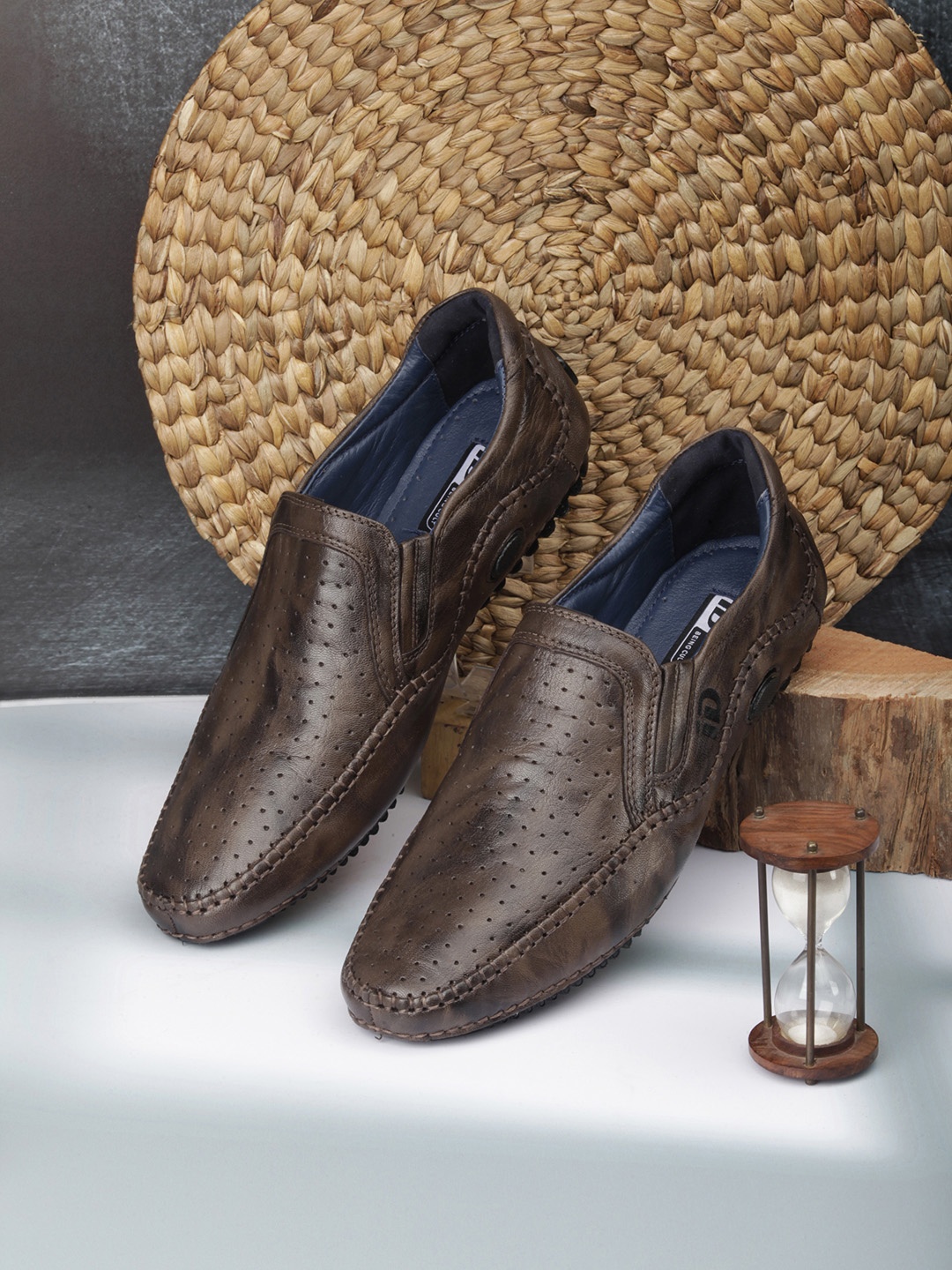 

ID Men Brown Leather Loafers