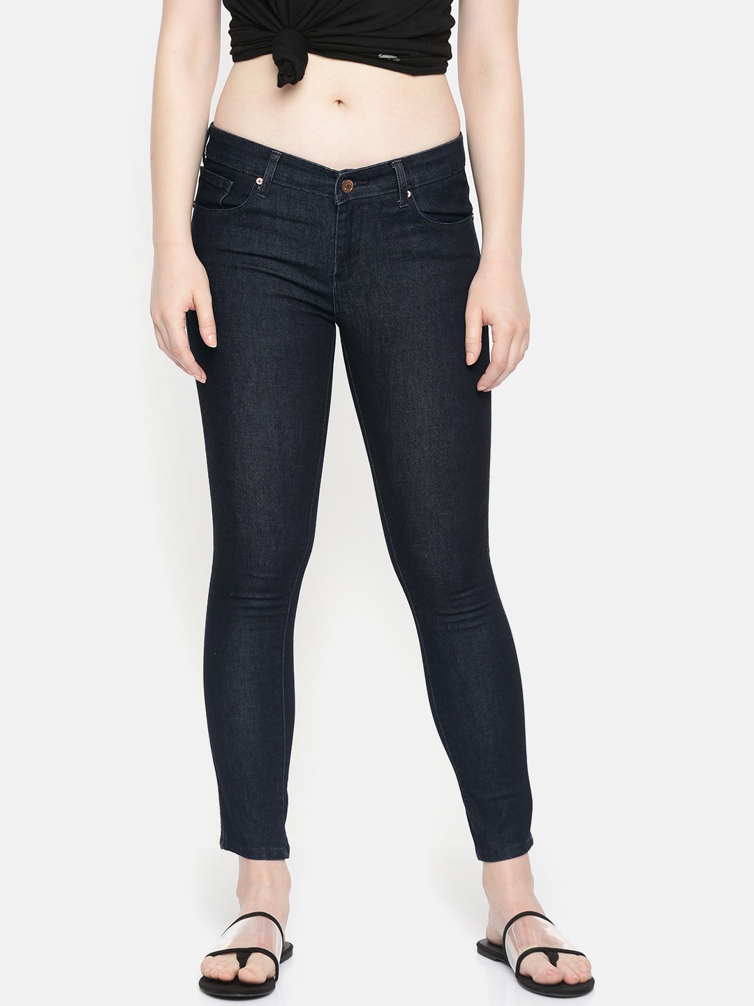 

SPYKAR Women Blue Alicia Super Skinny Fit Low-Rise Clean Look Ankle-Length Jeans