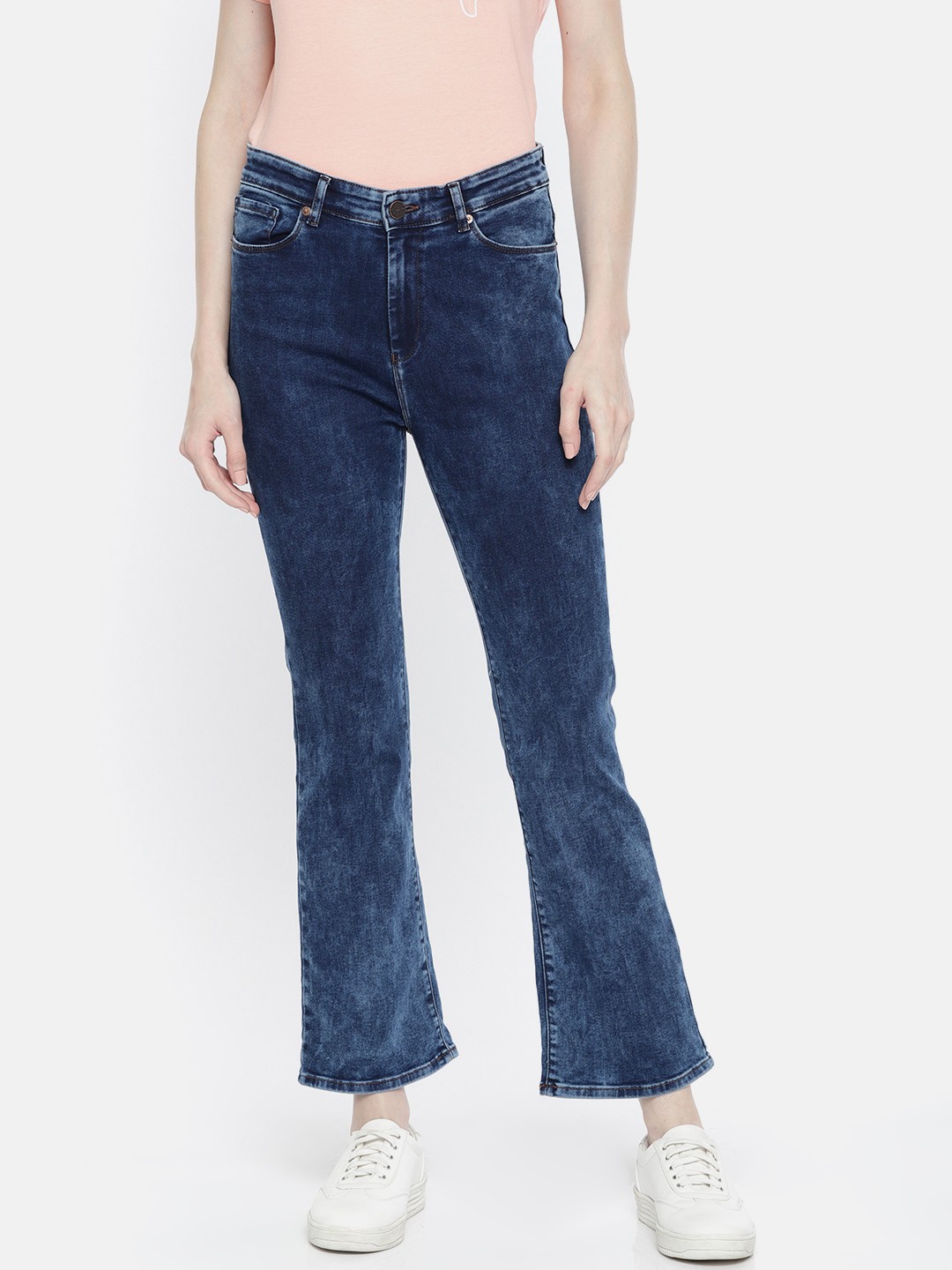 

SPYKAR Women Blue Elissa Bootcut High-Rise Clean Look Stretchable Ankle Jeans