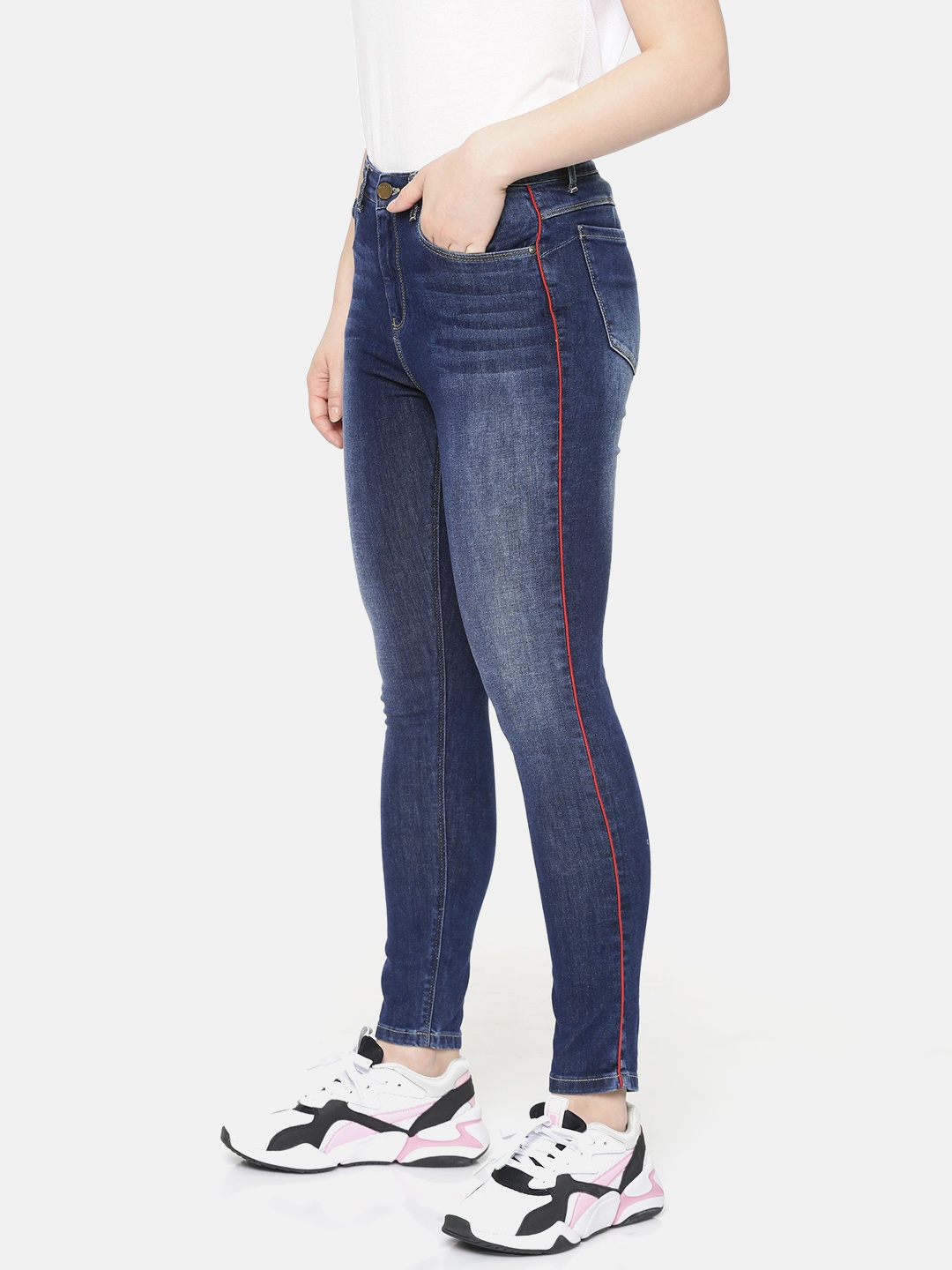 

SPYKAR Women Blue Alexa Super Skinny Fit High-Rise Clean Look Stretchable Jeans