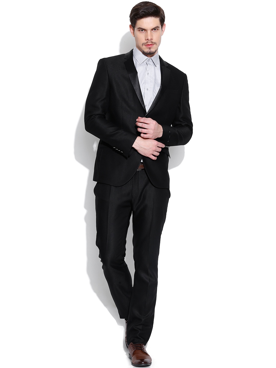 

Blackberrys Black Slim Fit Single-Breasted Partywear Suit