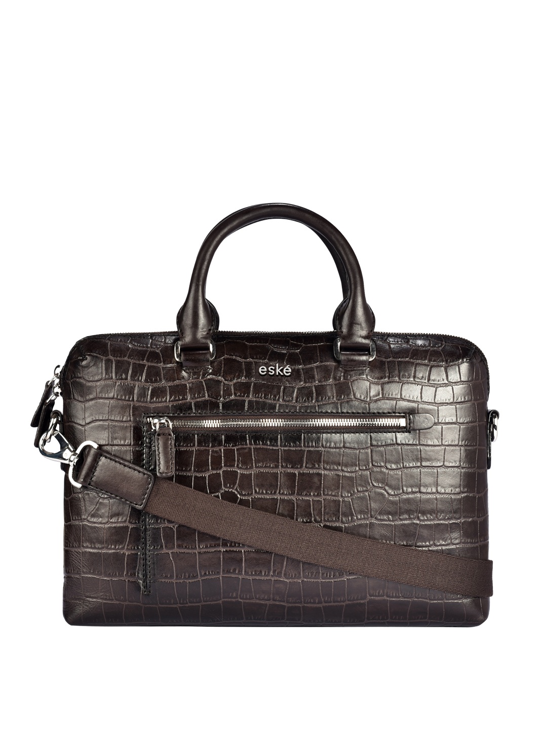 

Eske Men Brown Textured Leather Laptop Bag