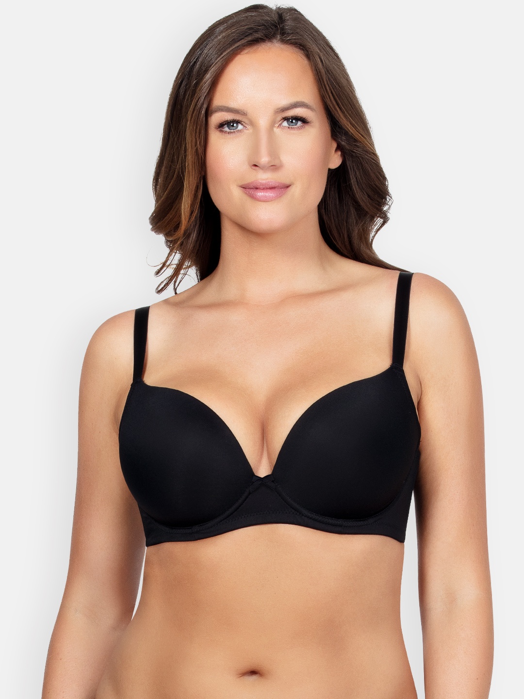 

PARFAIT Plus Size Black Solid Underwired Lightly Padded Plunge Bra P5490