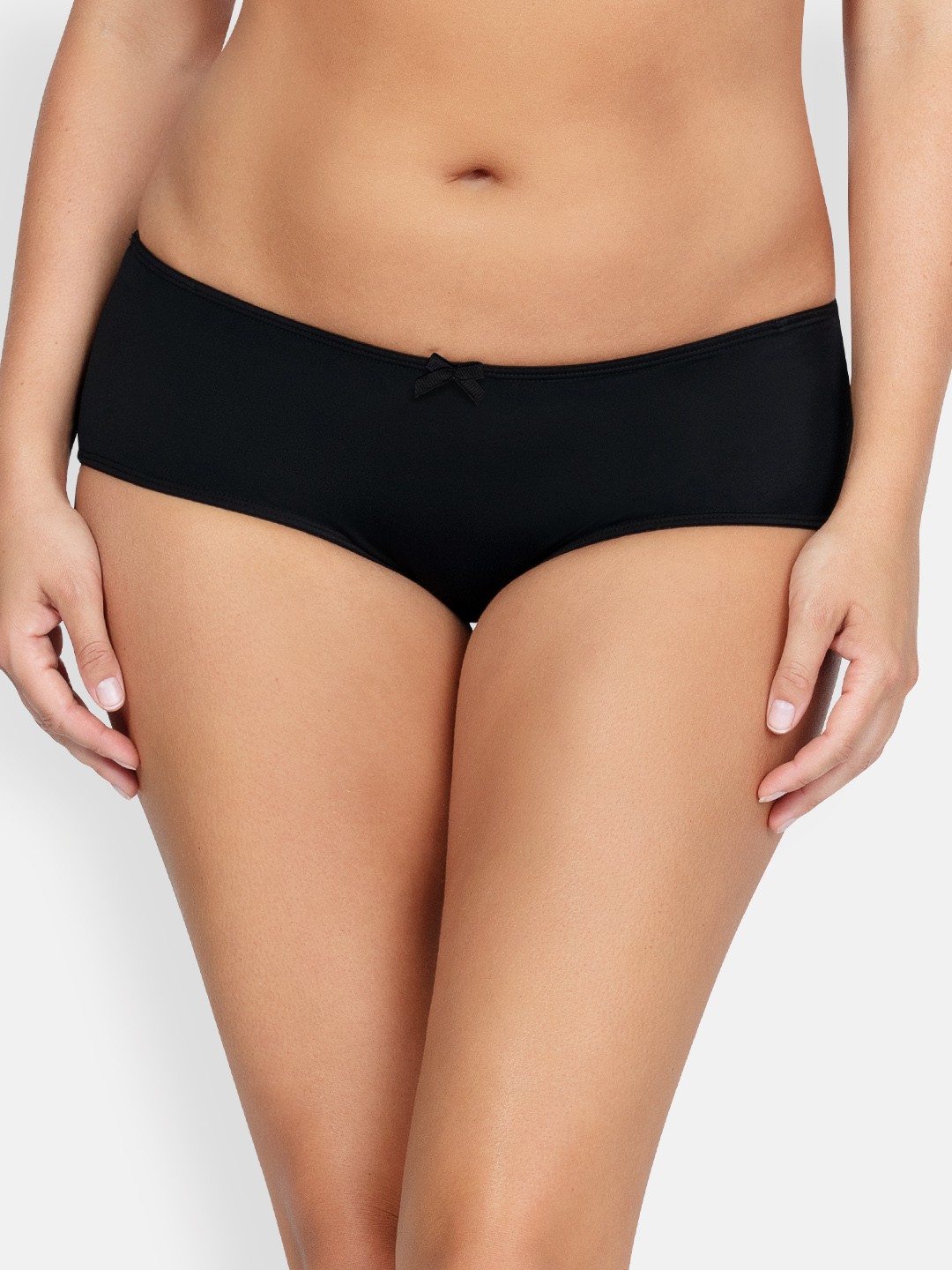 

PARFAIT Plus Size Women Black Solid Hipster Briefs P5495