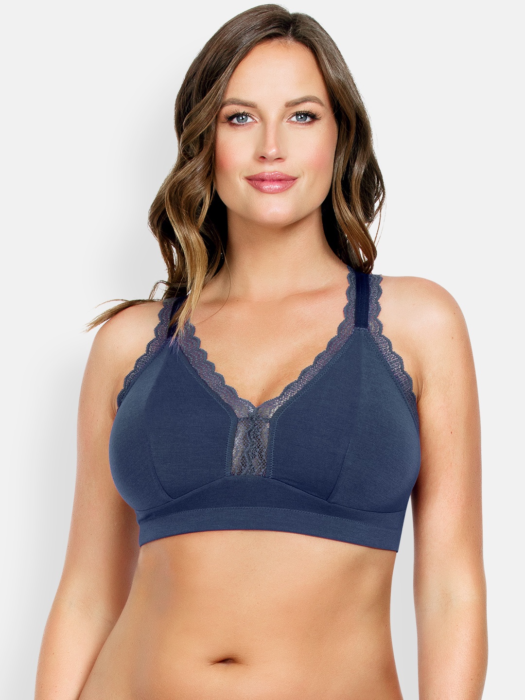 

PARFAIT Plus Size Navy Blue Solid Non-Wired Non Padded Everyday Bra P5641