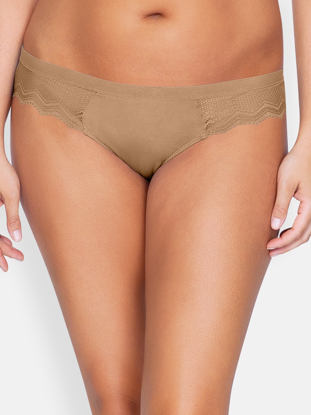 

PARFAIT Plus Size Women Beige Solid Low Rise Hipsters P5443
